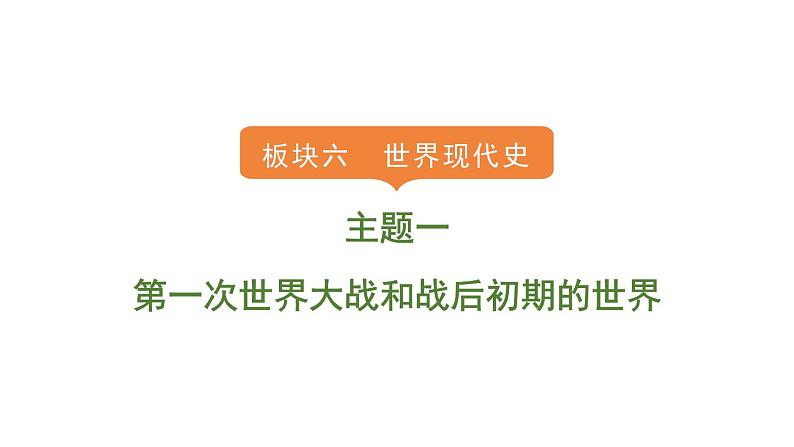 2024年中考历史一轮复习课件---世界现代史1第一次世界大战和战后初期的世界第1页