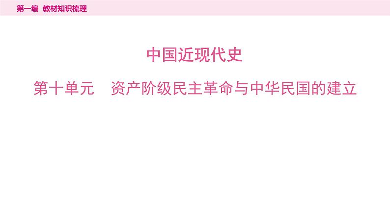 2024年中考历史一轮复习课件--中国近代史3资产阶级民主革命与中华民国的建立第1页