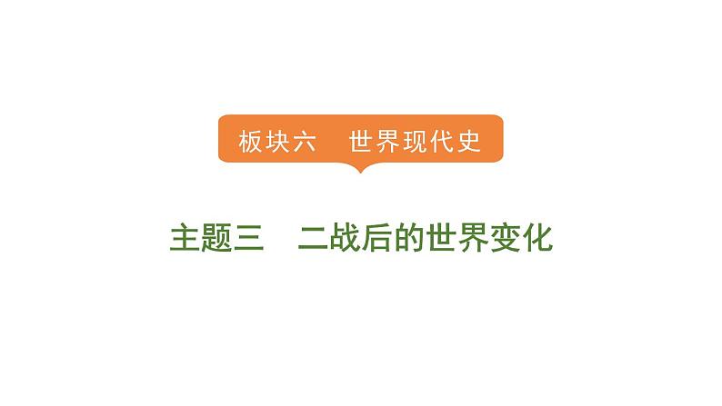 2024年中考历史一轮复习课件——世界现代史3二战后的世界变化01