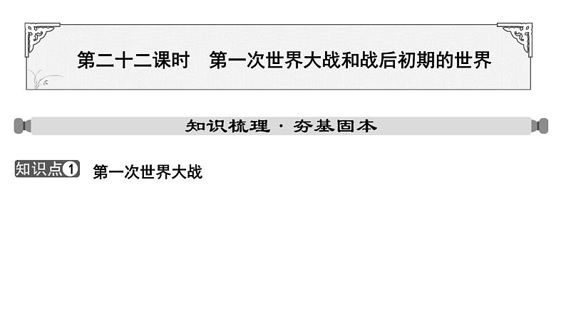 2024年中考历史一轮复习课件：世界现代史1 第一次世界大战和战后初期的世界第1页