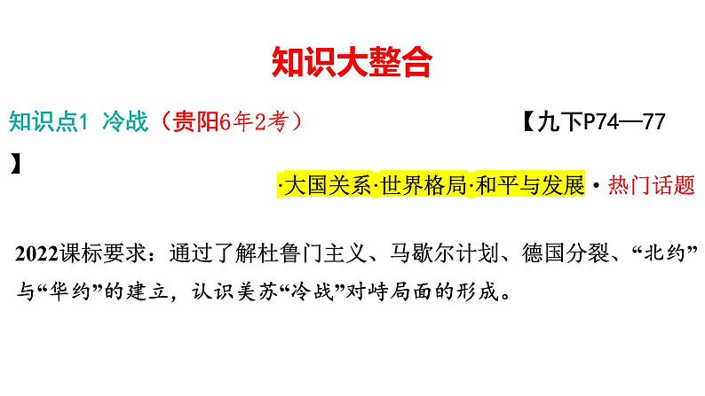 2024年中考历史一轮复习课件：世界现代史3二战后的世界变化05