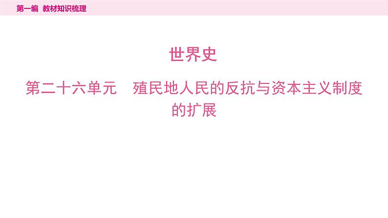 2024年中考历史一轮复习课件：世界近代史4殖民地人民的反抗与资本主义制度的扩展第1页