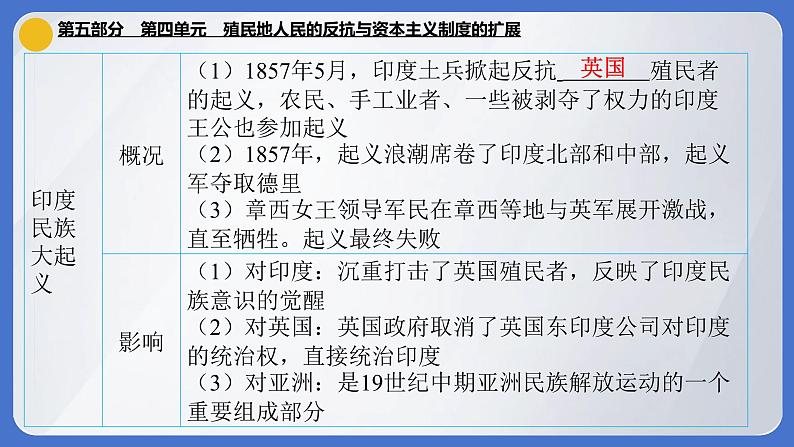 2024年中考历史一轮复习课件：世界近代史第四单元 殖民地人民的反抗与资本主义制度的扩展第7页