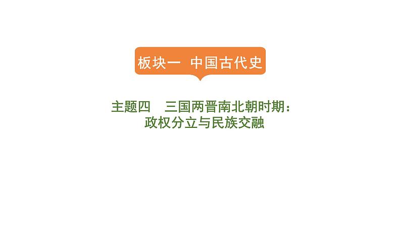 2024年中考历史一轮复习课件：中国古代史4三国两晋南北朝时期：政权分立与民族交融01