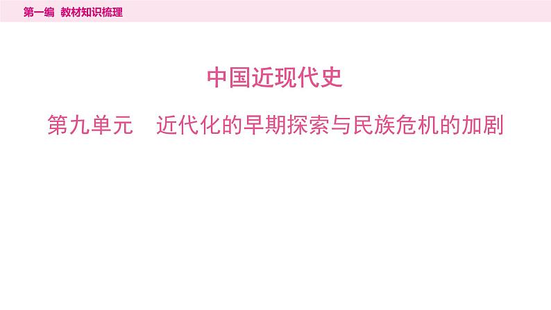 2024年中考历史一轮复习课件：中国近代史2近代化的早期探索与民族危机的加剧第1页