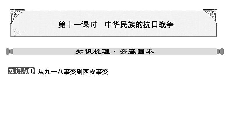 2024年中考历史一轮复习课件：中国近代史5 中华民族的抗日战争01