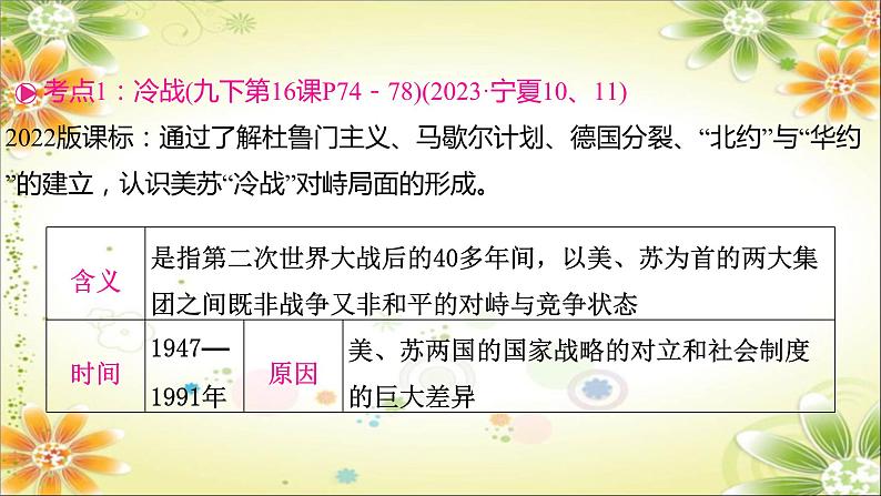 2024年中考历史一轮复习课件（宁夏专用）世界现代史第三单元　二战后的世界变化04