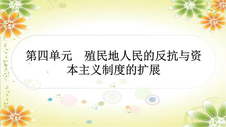 2024年中考历史一轮复习课件（宁夏专用）世界近代史第四单元　殖民地人民的反抗与资本主义制度的扩展01