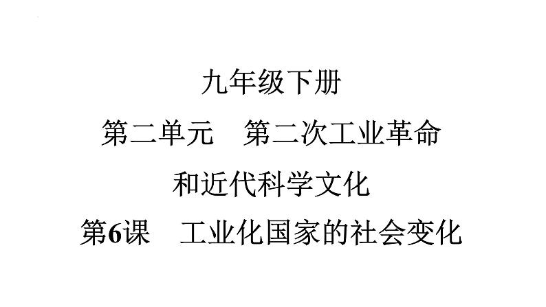 2.6工业化国家的社会变化课件2023~2024学年统编版历史九年级下册01