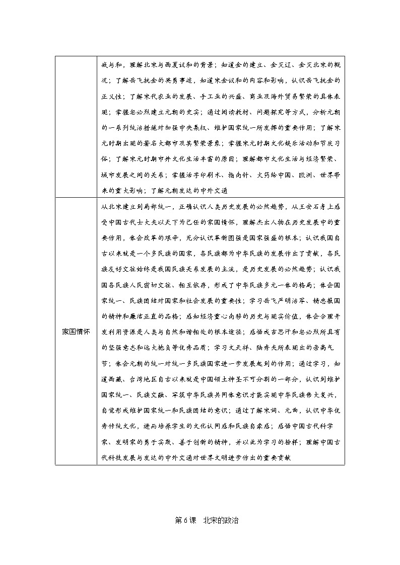 人教版七年级历史下册第二单元《辽宋夏金元时期：民族关系发展和社会变化》同步教学设计第3页