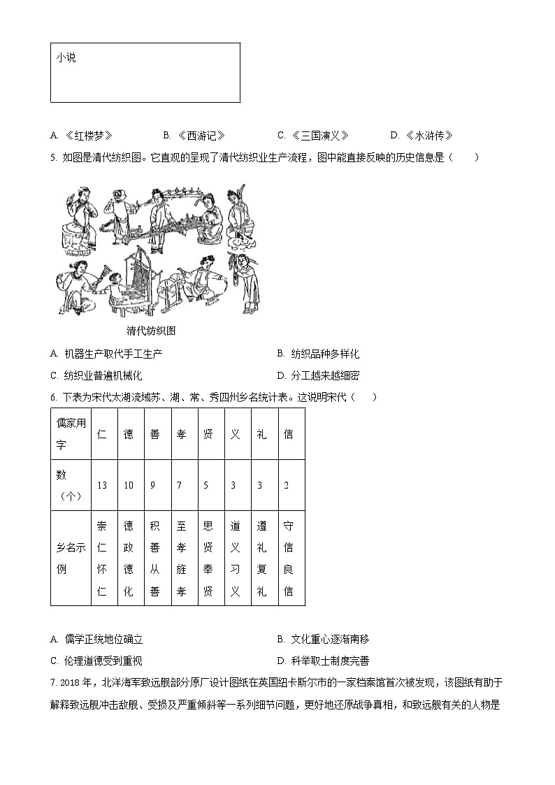 2024年江西省金溪县第一中学初中学业水平考试历史试题（三）（原卷版）第2页