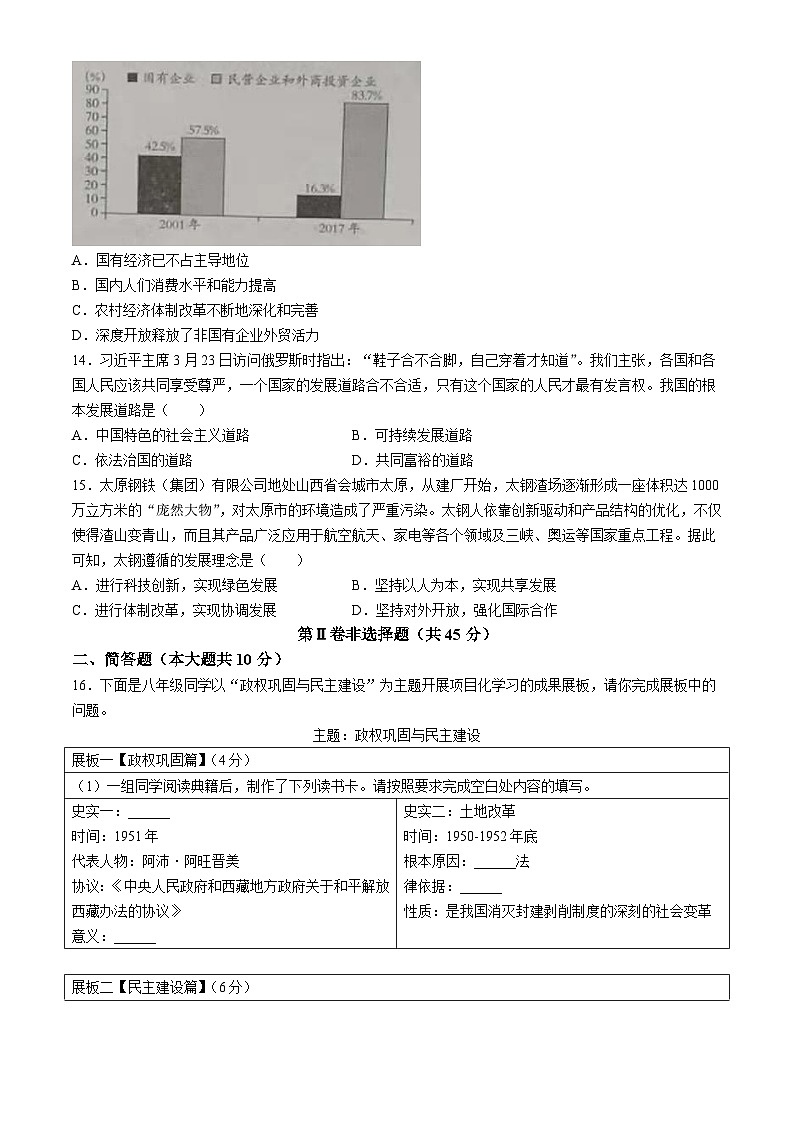 山西省朔州市右玉教育集团2023-2024学年八年级下学期4月期中历史试题03