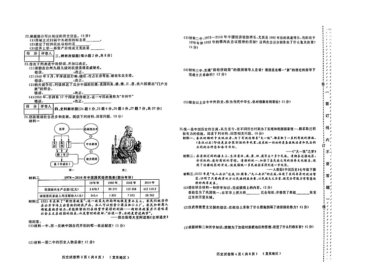 2024年黑龙江省佳木斯市九年级二模历史试题02