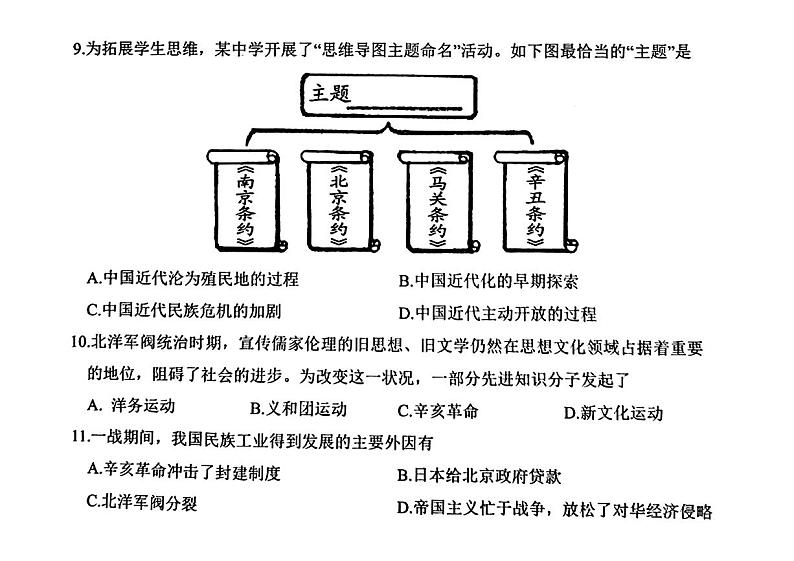 山东省菏泽市2024年中考一模考试历史试题02