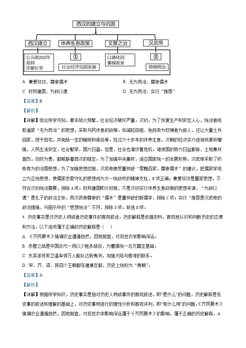 2024年广东省广州市增城区中考历史一模试卷（原卷版+解析版）02