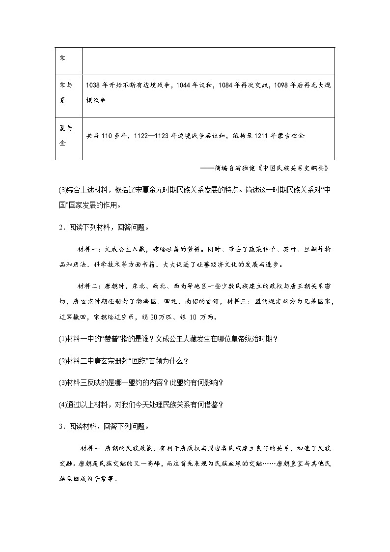 2023年海南省中考历史真题变式练习主观题（含解析答案）02