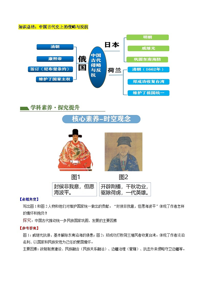 2024年中考历史二轮复习专题训练题06 中外历史上的侵略与反抗（讲练）（原卷版+解析版）03