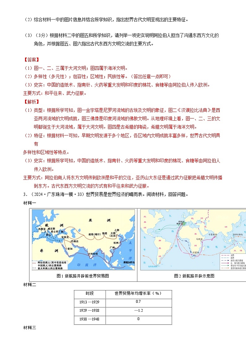 2024年中考历史二轮复习专题：世界史材料题汇编（全国通用）（解析版）第3页