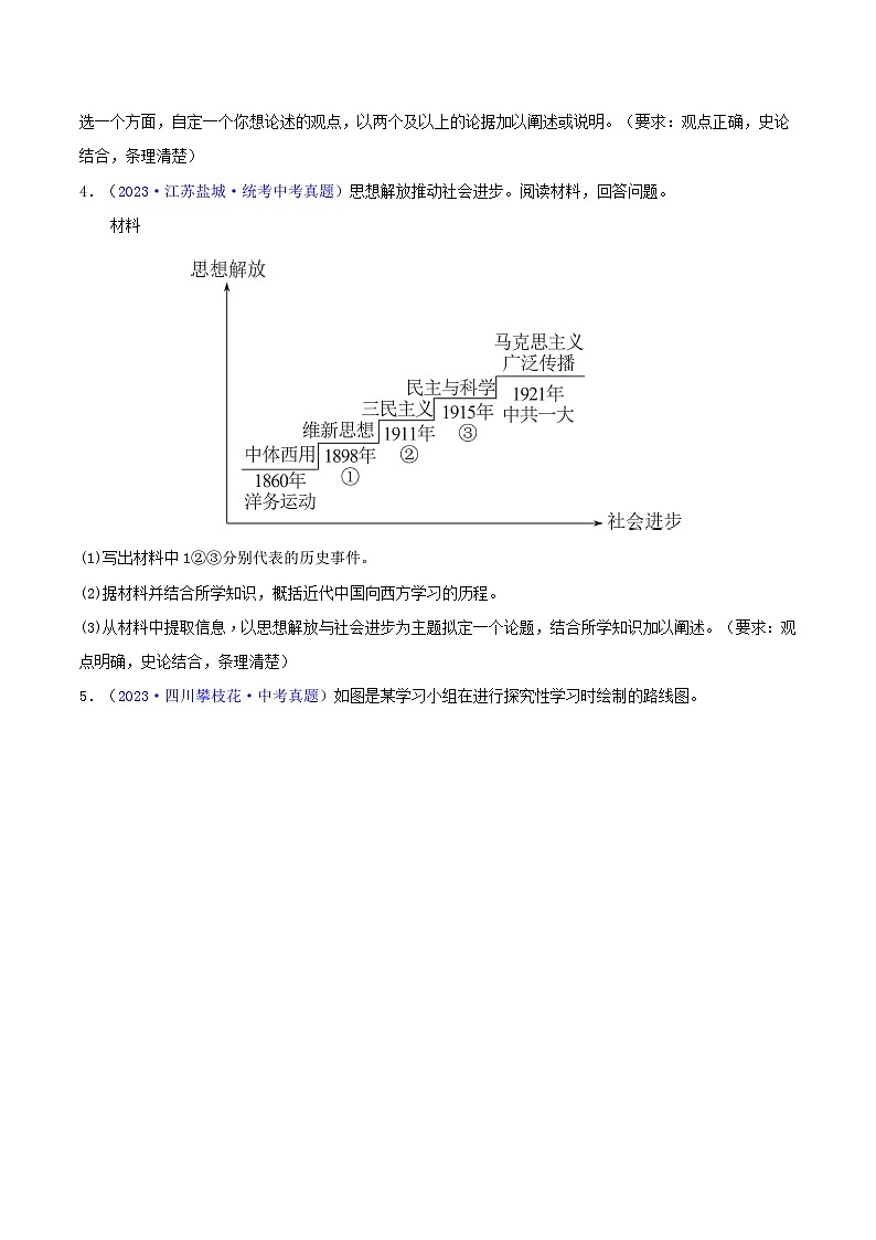 2024年中考历史二轮复习专题： 观点论述类（小论文题）（原卷版）第3页