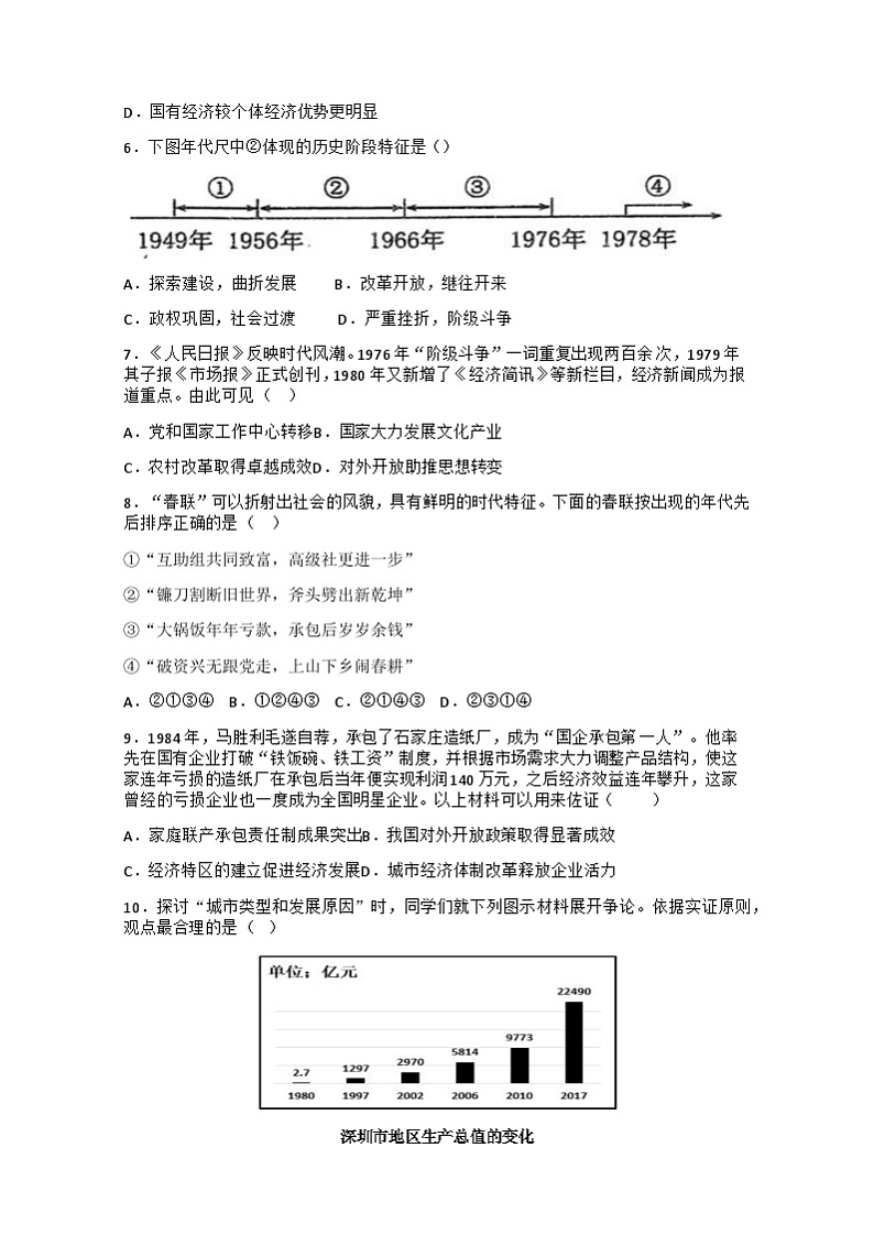 湖北省随州市曾都区2023—2024学年八年级下学期4月期中历史试题02