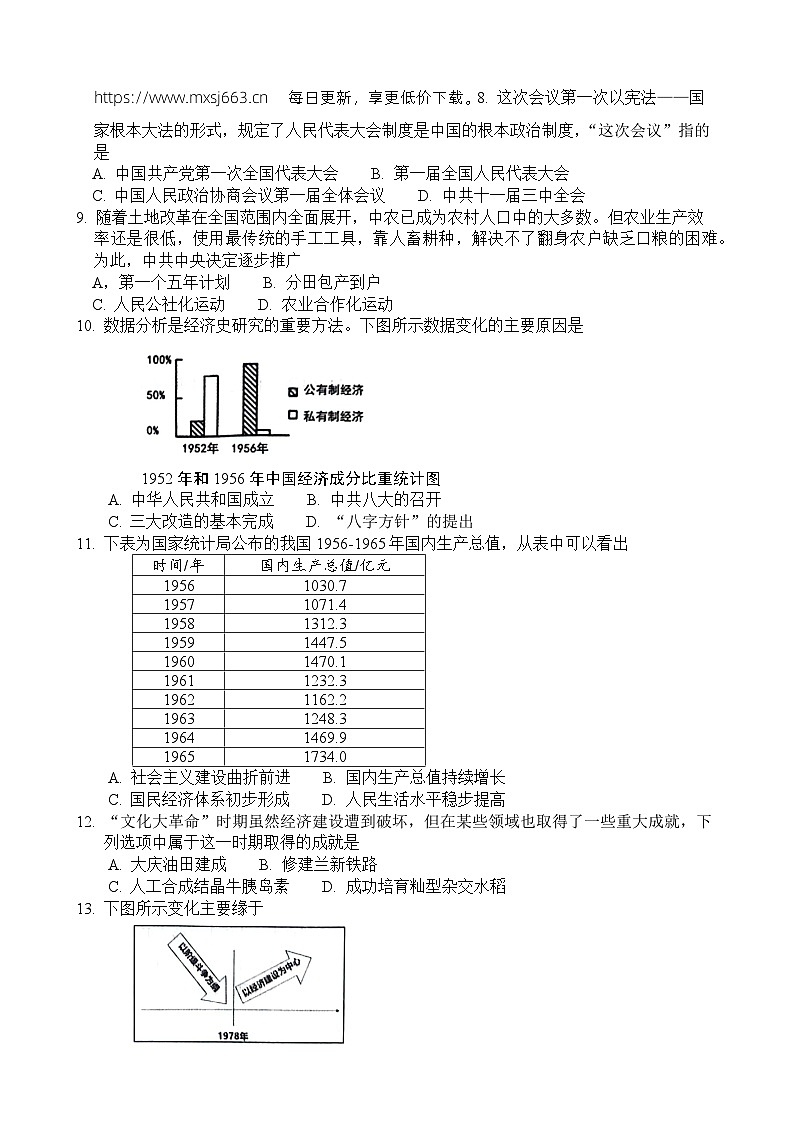 山东省菏泽市单县2023-2024学年部编版八年级下学期4月期中考试历史试题第2页