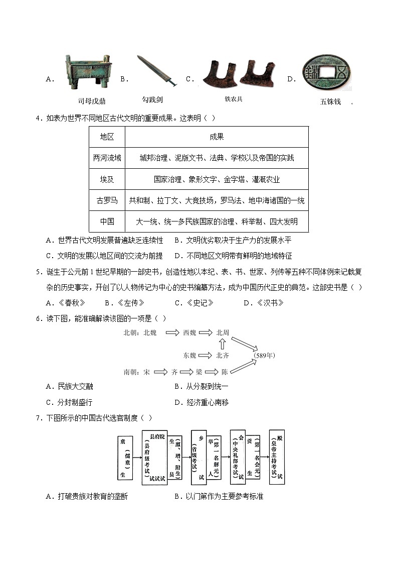 2024年中考押题预测卷01（北京卷）历史（考试版A4）第2页