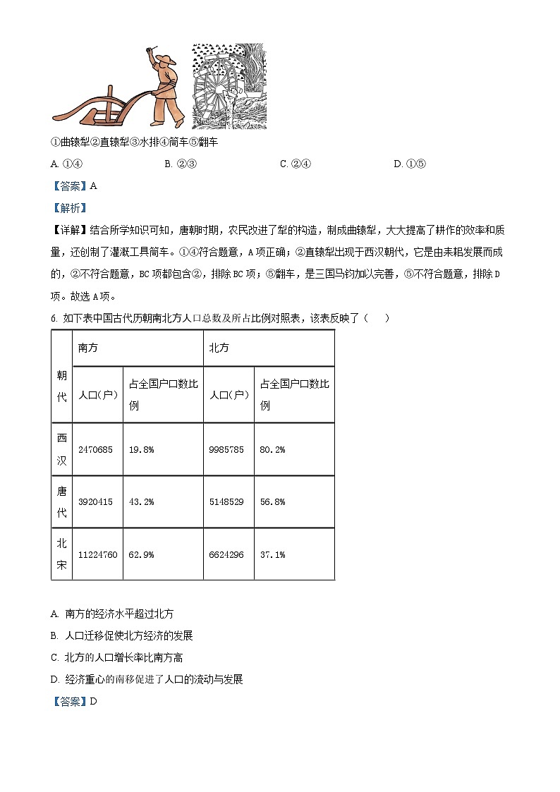 2024年山东省威海市经济技术开发区中考一模历史试题（解析版）第3页