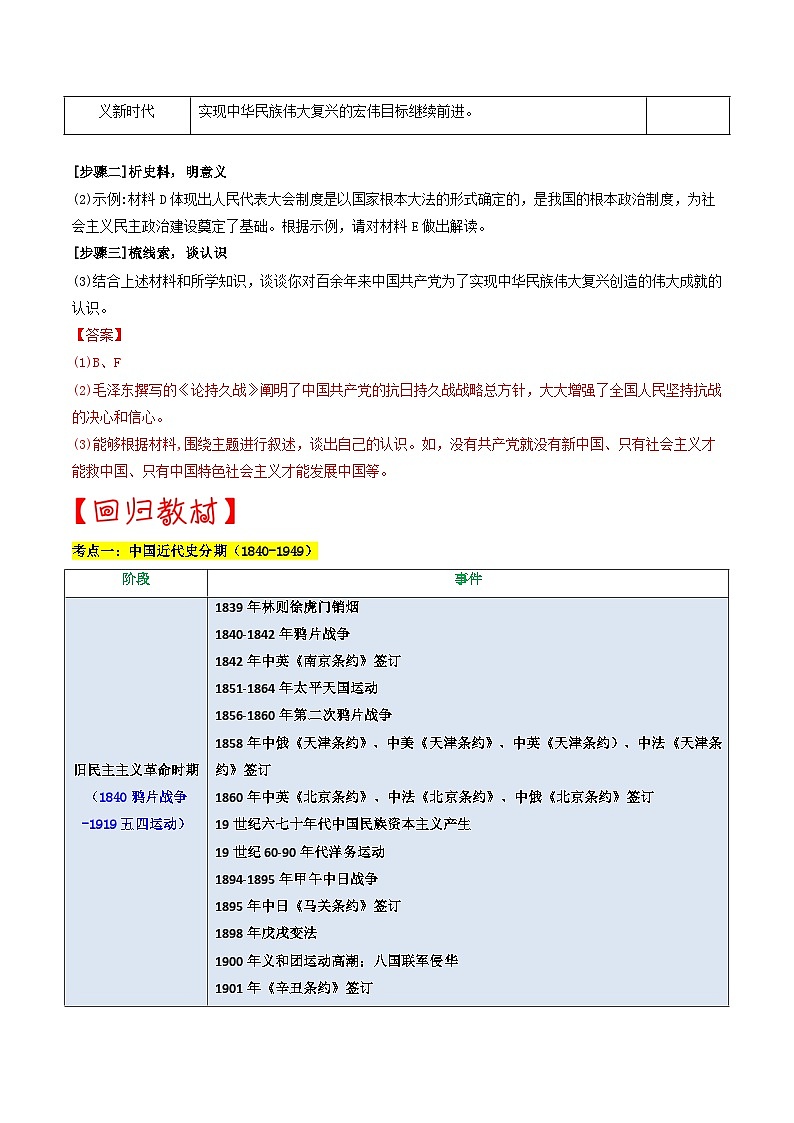 重难点专题10中国近现代史分期及相关事例梳理（上海专用）02
