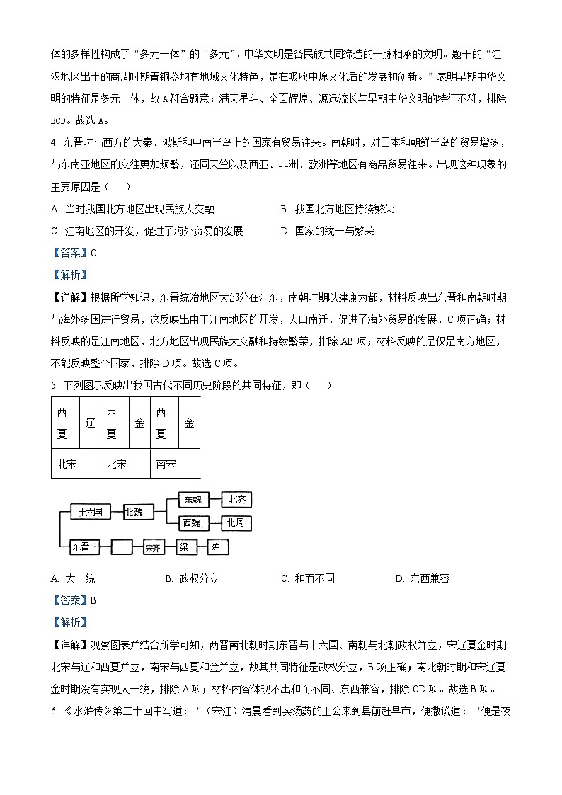 2024年河南省驻马店市确山县中考二模历史试题（解析版）第2页