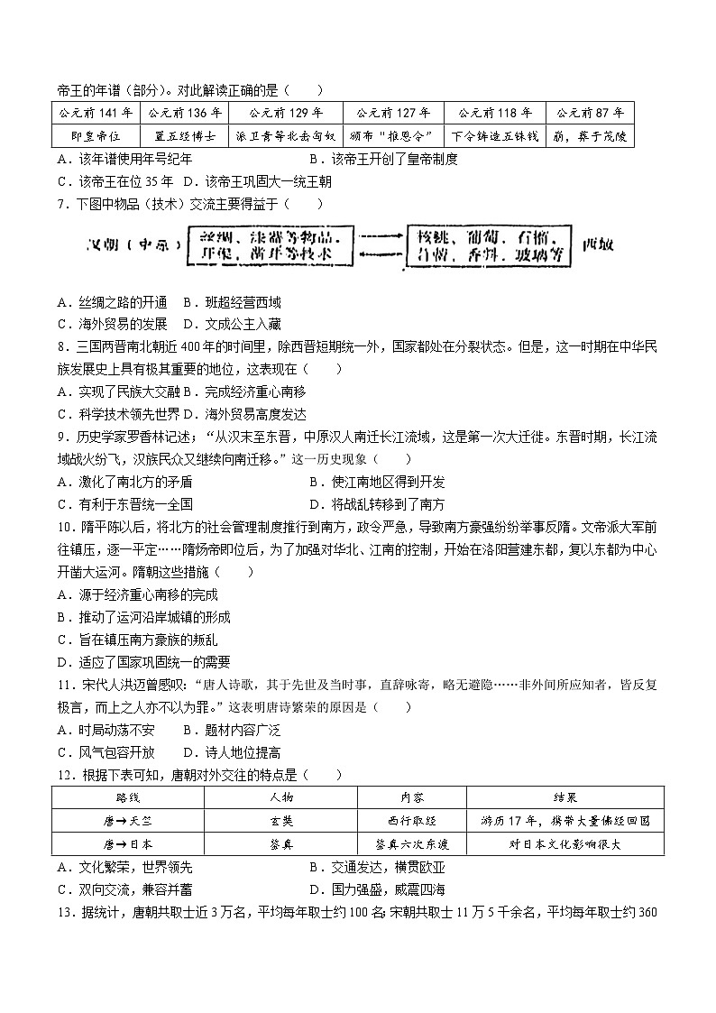 595，广东省江门市培英初级中学2023-2024学年九年级下学期第一次月考历史试题(无答案)第2页