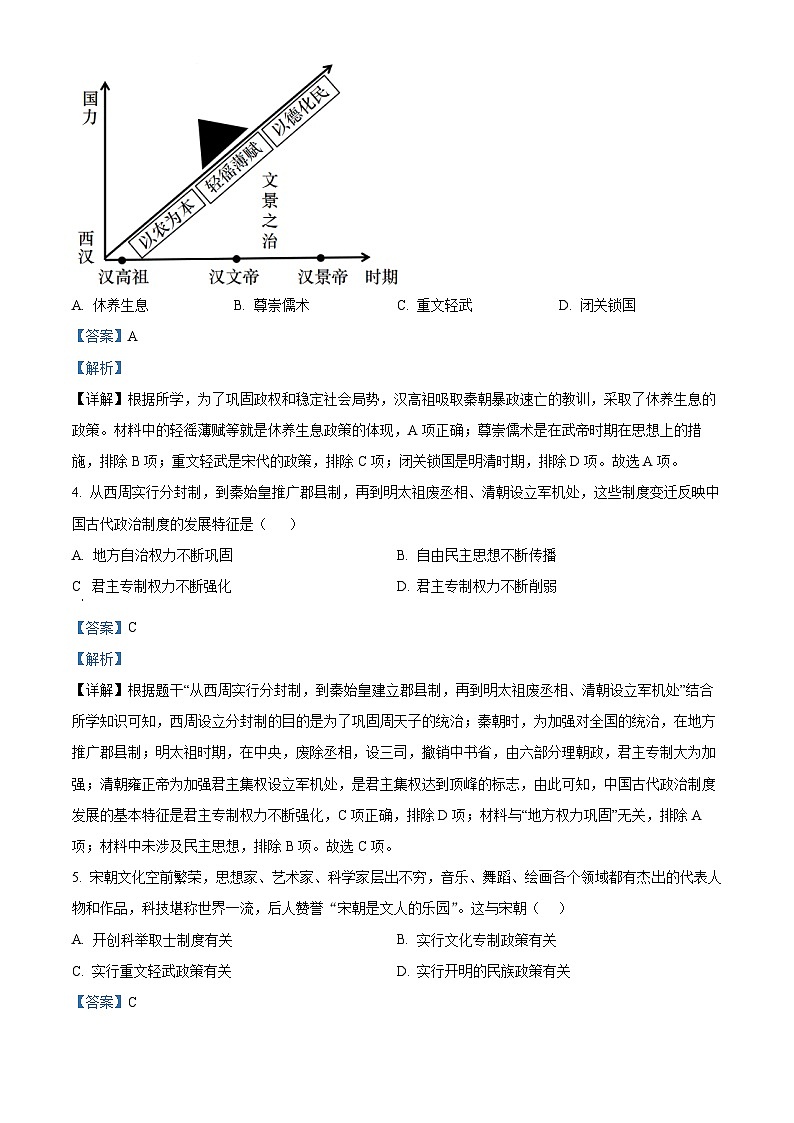 2024年甘肃省陇南市西和县中考二模历史试题（解析版）第2页