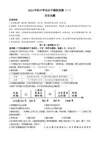 08，2024年山东省济宁市邹城市中考一模历史试题(无答案)