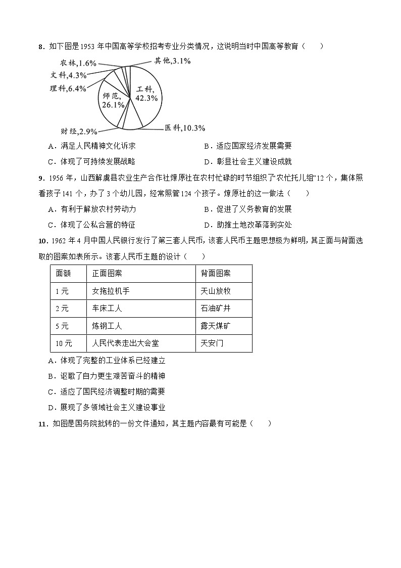 四川省眉山市东坡区2023-2024学年八年级下学期期中历史试卷（含解析）第3页