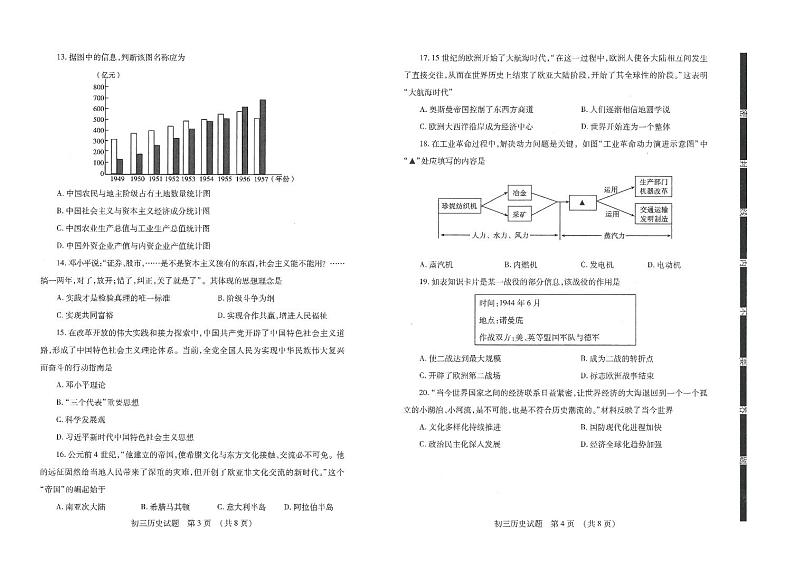 2024年山东省济宁市任城区九年级二模历史试题02