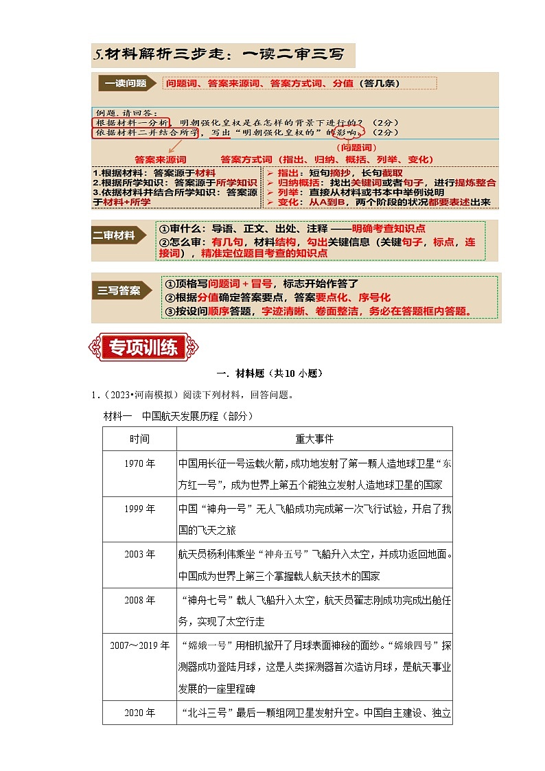 八下历史期末考试（材料题解题指导+最新专项练习）（解析版）第2页