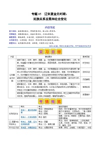 专题05 辽宋夏金元时期：民族关系发展和社会变化（原卷版+解析版）