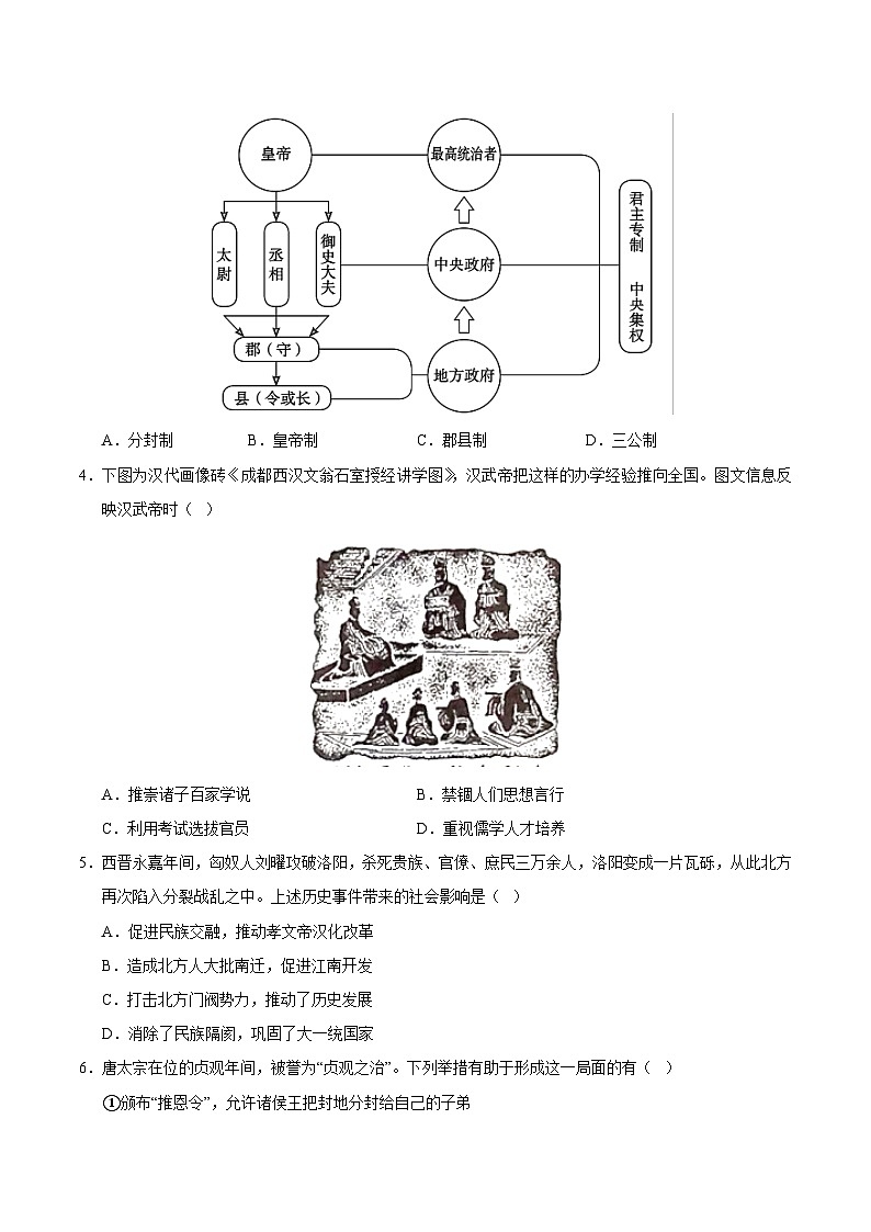 2024年中考第三次模拟考试题：历史（统编版全国通用卷）（考试版）第2页