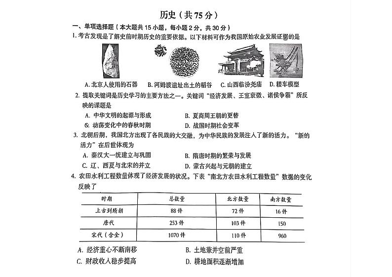 04，2024年新疆乌鲁木齐部分学校中考三模历史试题01