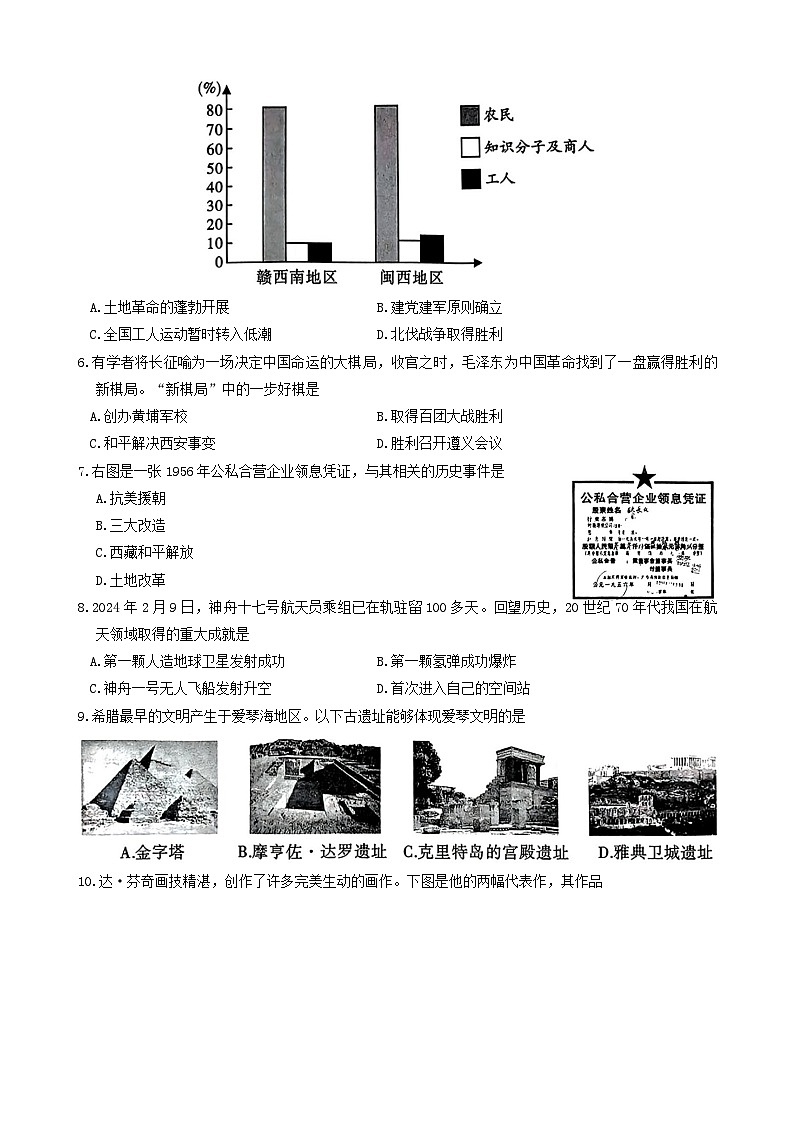 06，2024年陕西省咸阳市礼泉县九年级三模历史试题02