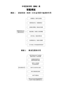 初中历史2024届中考作用（影响）类答题模版（共9个）