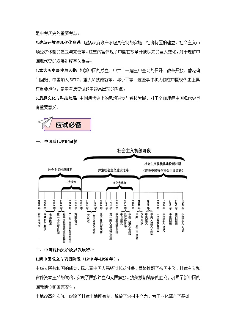 2024年中考历史考前终极冲刺攻略 03中国现代史第2页