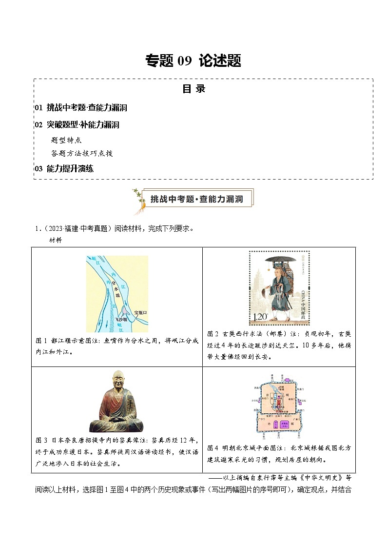 专题09 必考题型：论述题（查补能力·提升练）（原卷版）第1页