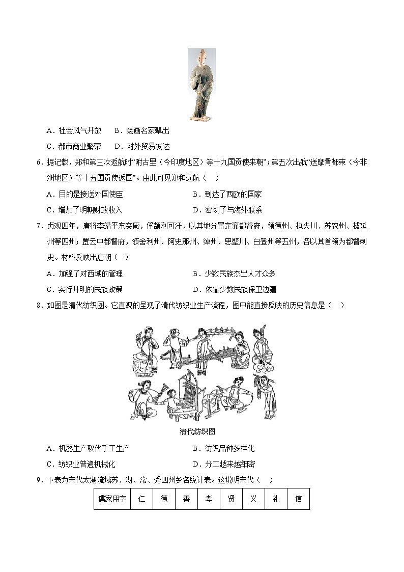 2024年中考考前历史押题密卷（福建卷）02