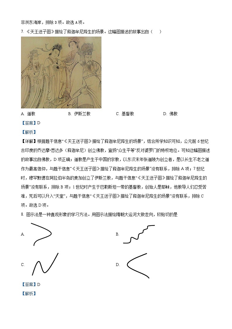 2024年黑龙江省大庆市杜尔伯特蒙古族自治县中考二模历史试题（原卷版+解析版）03