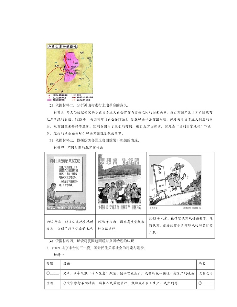 2020～2024北京初三一模历史试题分类汇编：二战后资本主义的新变化03
