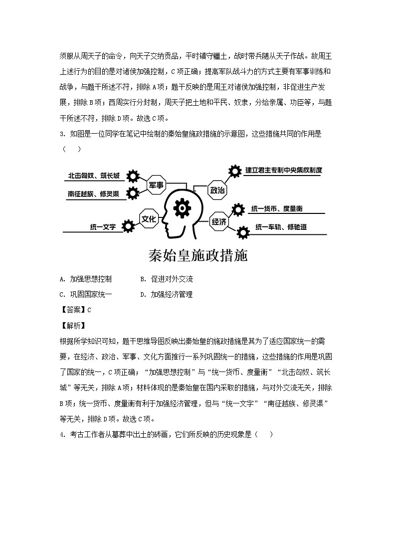 2024年河南省新乡市辉县市胡桥中学、吴村二中中考模拟预测 历史试卷（解析版）02
