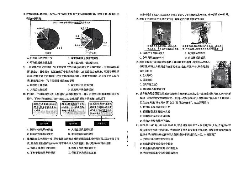 2024年山西省中考三模历史试题第2页