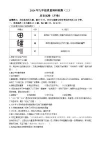 安徽省合肥市蜀山区2024年九年级历史下学期质量调研检测历史试题（三）