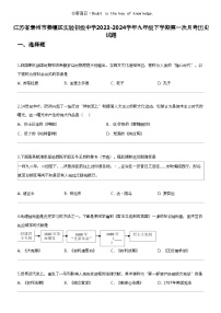 江苏省泰州市姜堰区实验初级中学2023-2024学年九年级下学期第一次月考历史试题