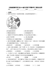 云南省昭通市绥江县2024届九年级下学期中考二模历史试卷(含答案)